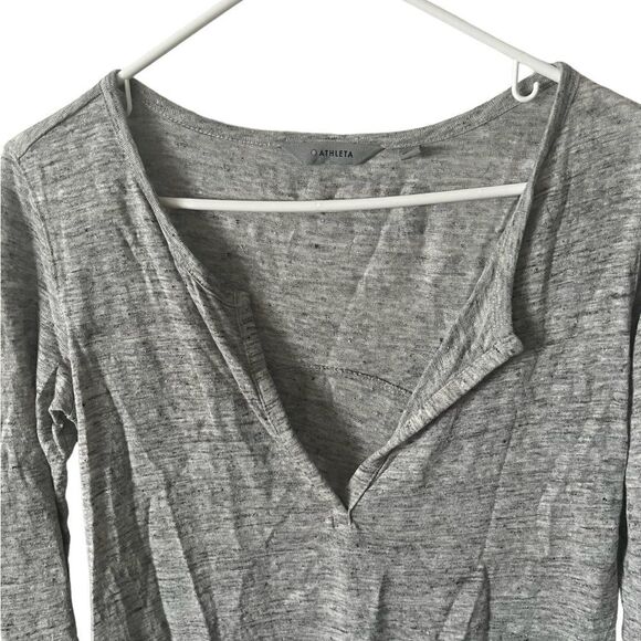 Athleta Gray 100% Linen light Weight Top Size XS - Picture 3 of 9